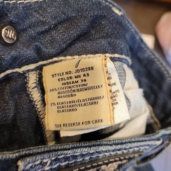 Miss Me low rise bootcut jeans 28 6 Y2K embroidered pocket western boho McBling - Picture 7 of 9
